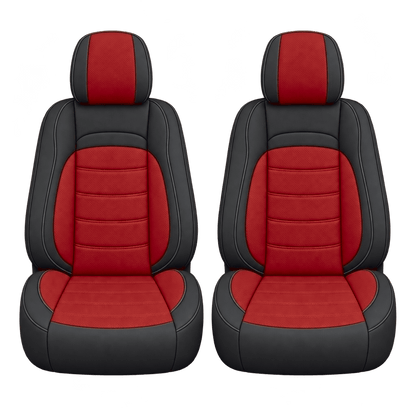 Black & Red Basic custom seat covers, fronts