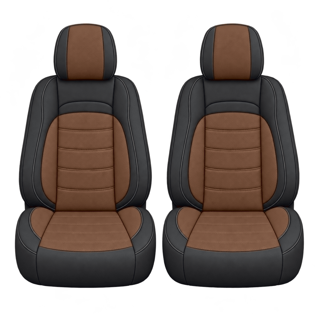 Black & Saddle Brown Basic custom seat covers, fronts