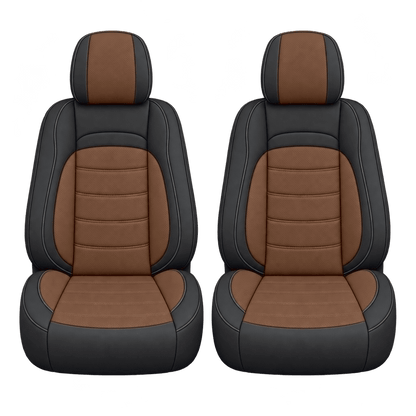 Black & Saddle Brown Basic custom seat covers, fronts