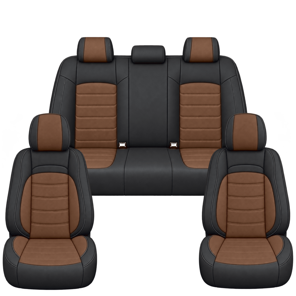 Black & Saddle Brown Basic custom seat covers, full set