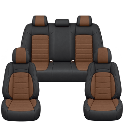 Black & Saddle Brown Basic custom seat covers, full set
