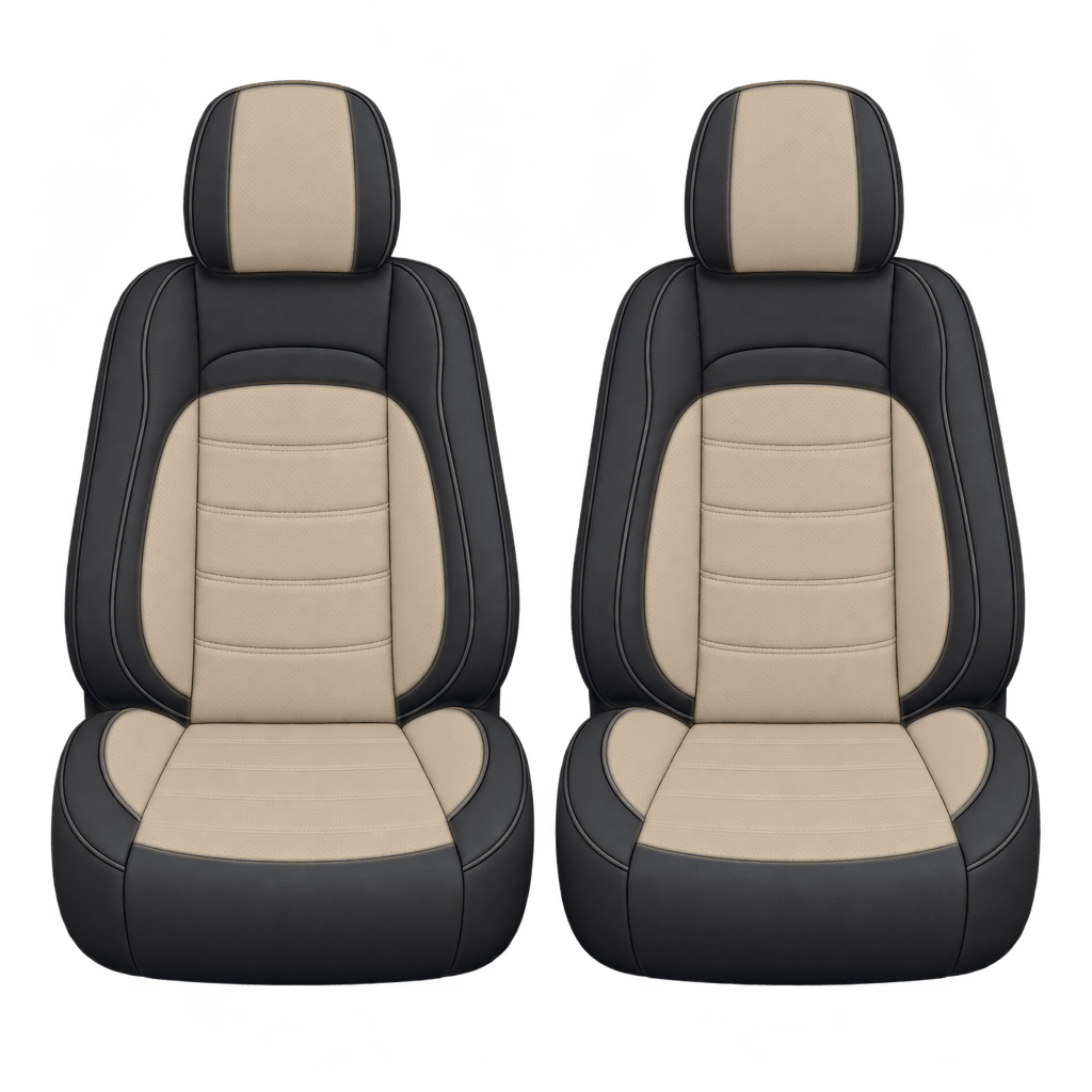 Black & Sand Basic custom seat covers, fronts