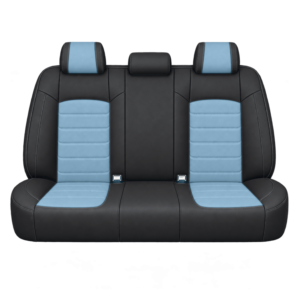 Black & Sky Blue Basic custom seat covers, backs