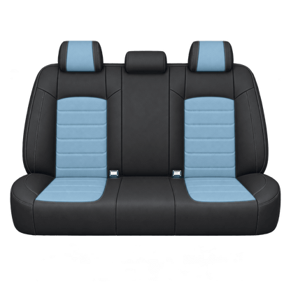 Black & Sky Blue Basic custom seat covers, backs
