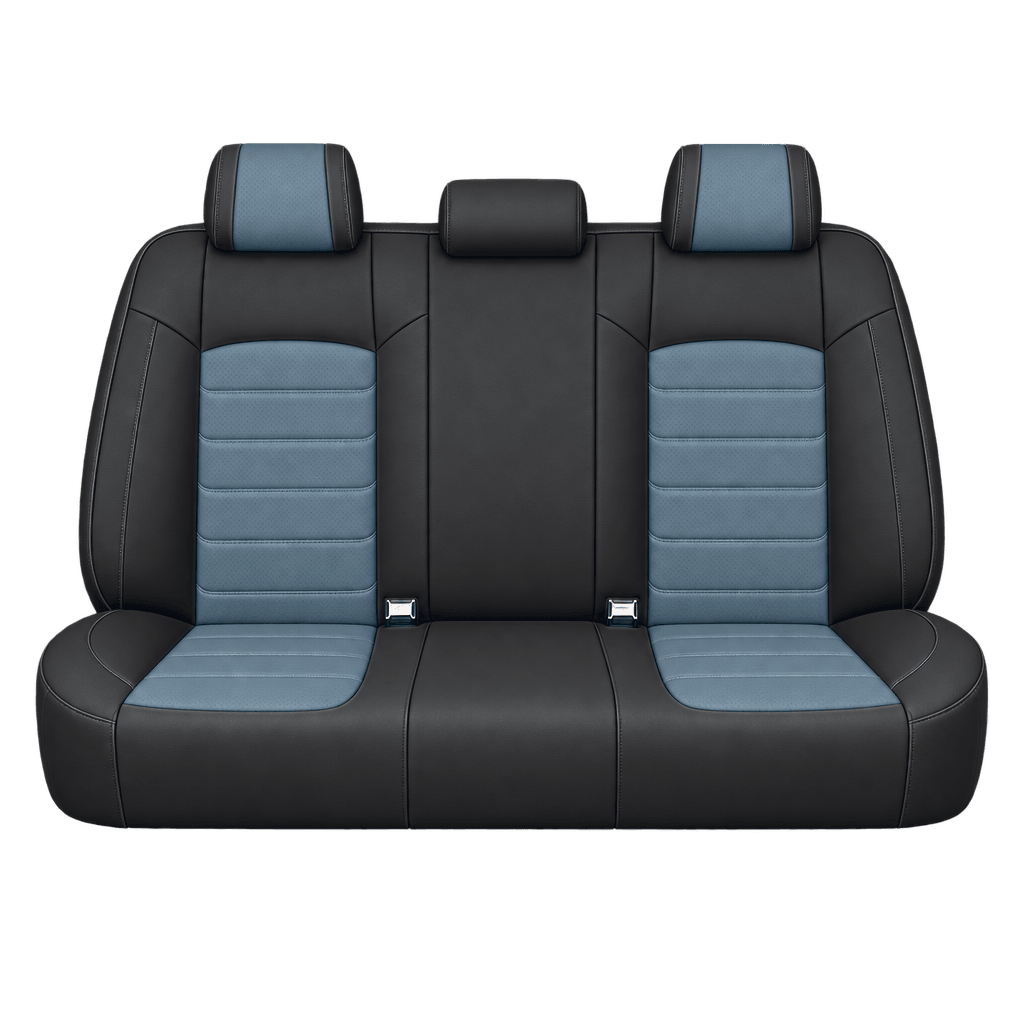 Black & Slate Blue Basic custom seat covers, backs