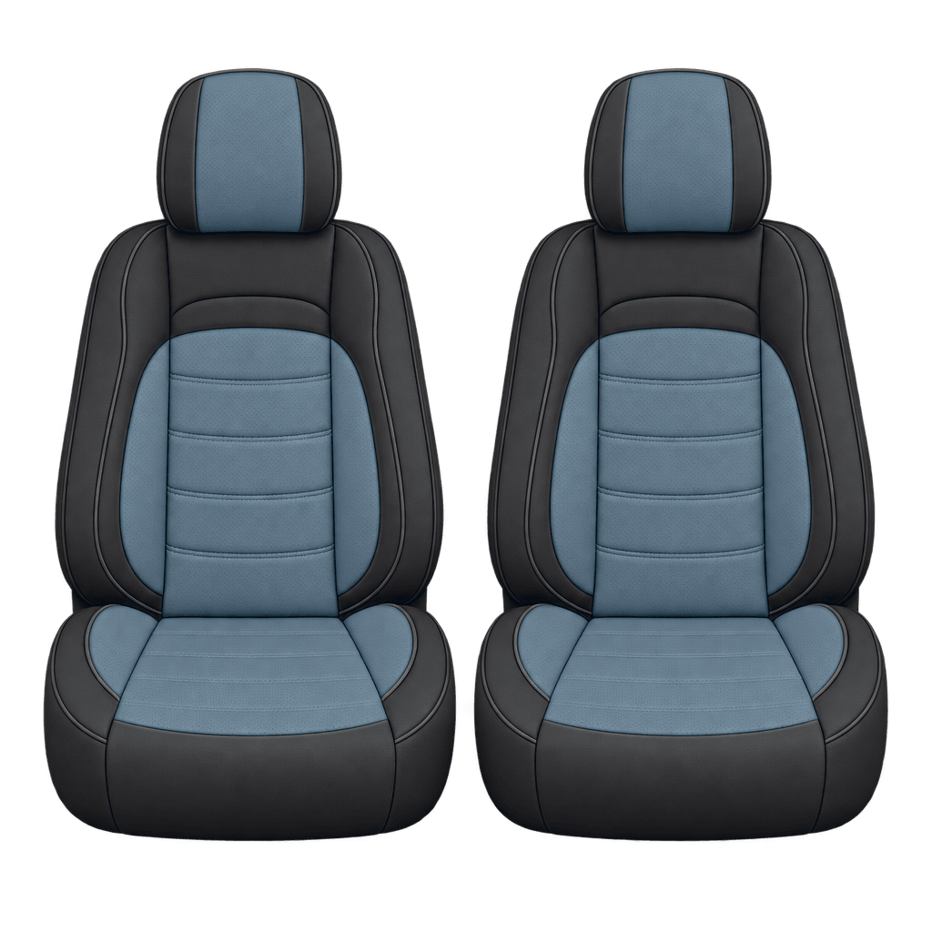 Black & Slate Blue Basic custom seat covers, fronts
