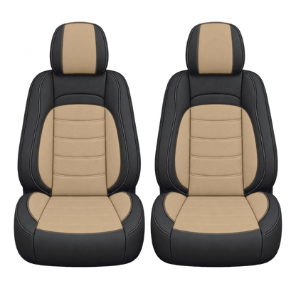 Black & Warm Khaki Basic custom seat covers, fronts