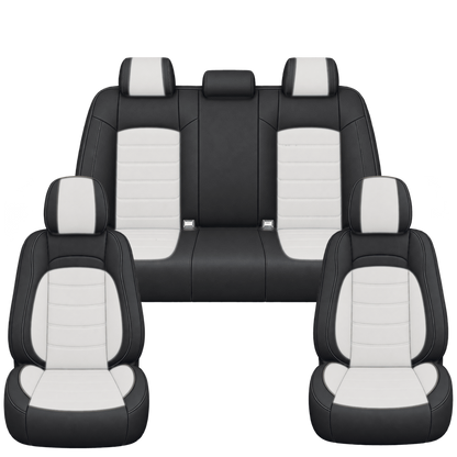 Black & White Basic custom seat covers, full set