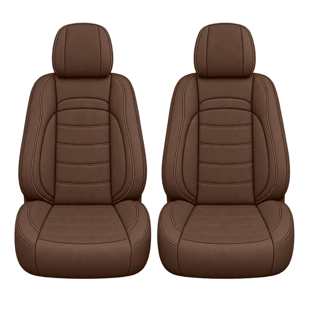 Dark Saddle Brown Basic custom seat covers, fronts