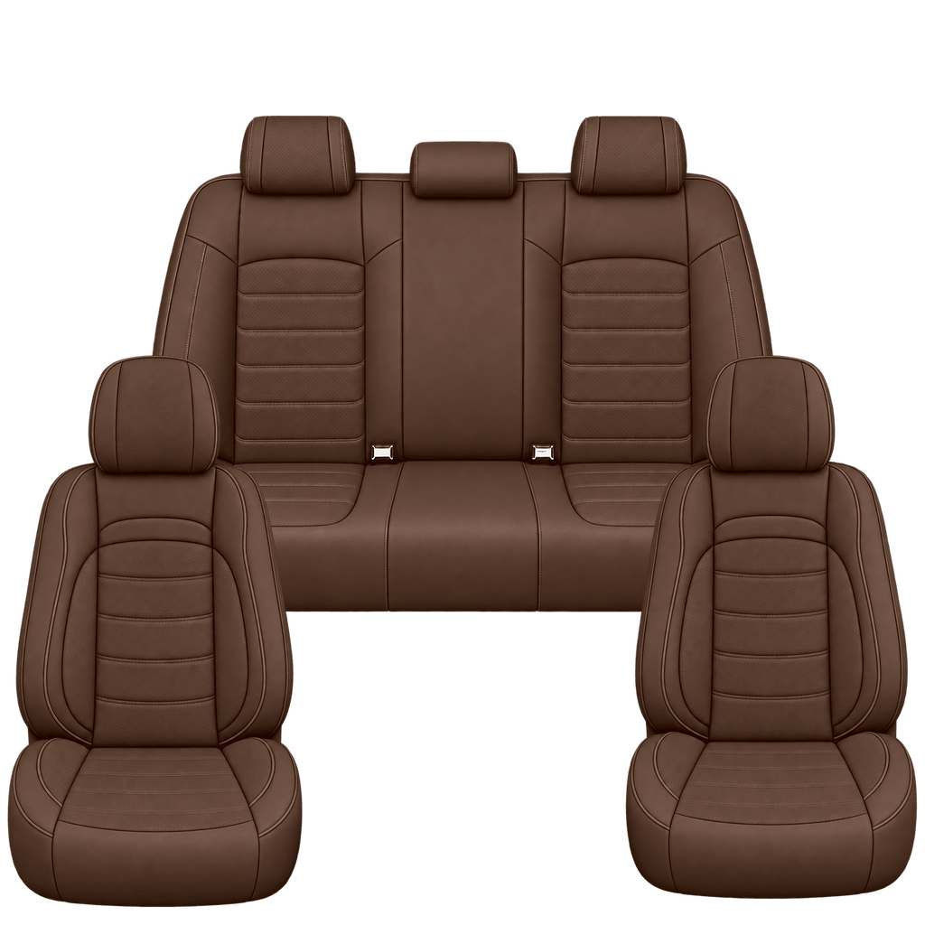Dark Saddle Brown Basic custom seat covers, full set