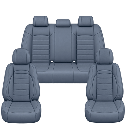 Steel Blue Basic custom seat covers, full set