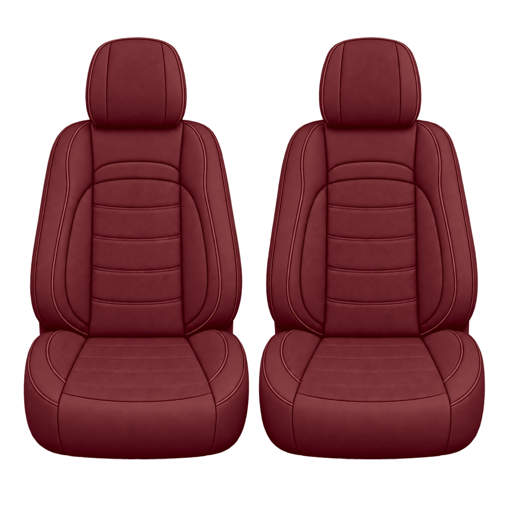 Wine Red Basic custom seat covers, fronts
