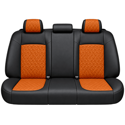 Black & Orange Diamond custom seat covers, backs