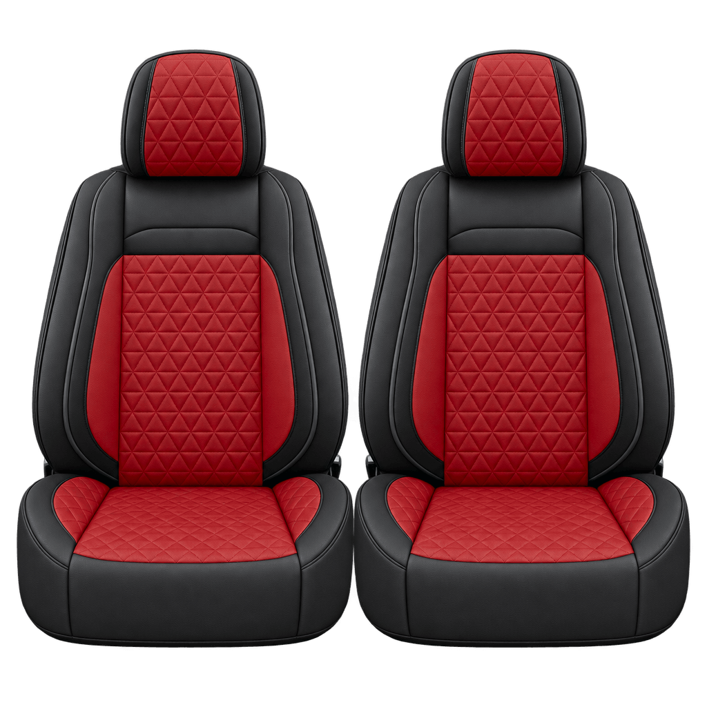Black & Red Diamond custom seat covers, fronts