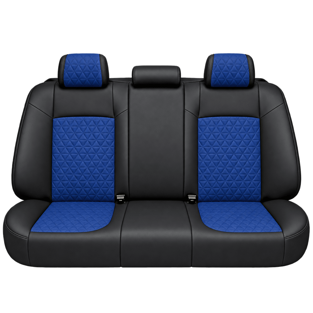 Black & Royal Blue Diamond custom seat covers, backs