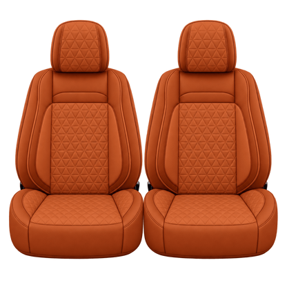 Dark Orange Diamond custom seat covers, fronts